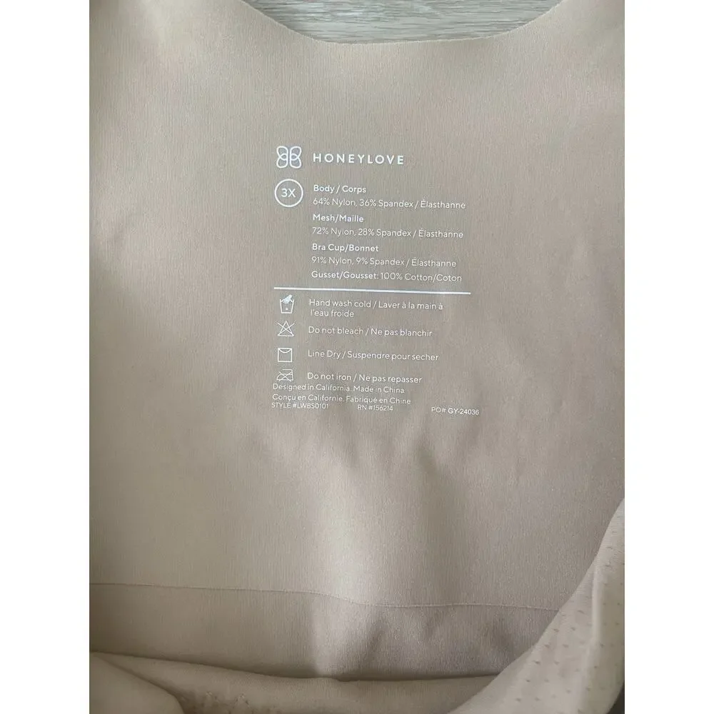 Honeylove‎ Shaping Cami Bodysuit Sand 3X Smoothing Lifting Comfort